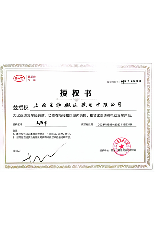 嘉兴市BYD2023授权书